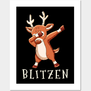 BLITZEN Santas Reindeers Family Matching Christmas Posters and Art